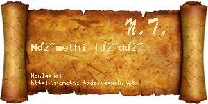 Némethi Tádé névjegykártya